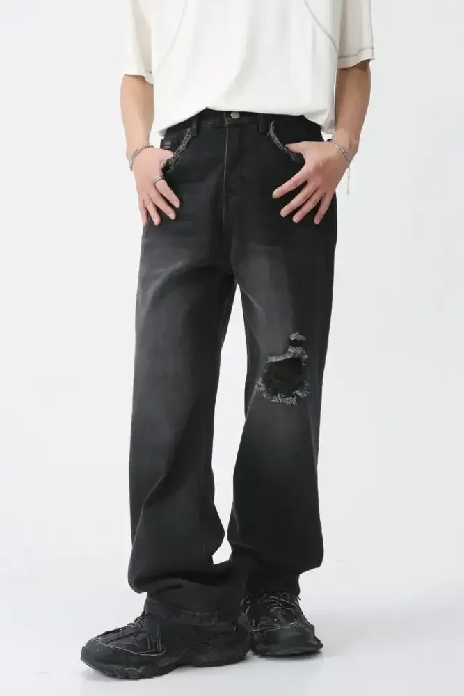 Distressed Mid Rise Men's Jeans