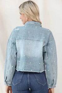 Distressed Pearl Trim Button Up Denim Jacket - Update AvenueTrendsi10010087418274310010087418274385b9dd6e - b711 - 4218 - 8eed - beb0e4f116d8 - MaxLight