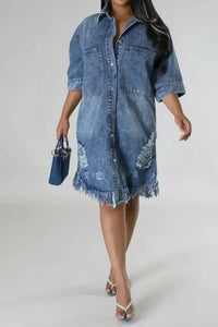 Distressed Raw Hem Button Up Denim Dress - Update AvenueDenim Dresses & SkirtsTrendsi100100022311856100100022311856d7291e78 - 609b - 462d - 8055 - 172bcadc30c4 - MaxMedium