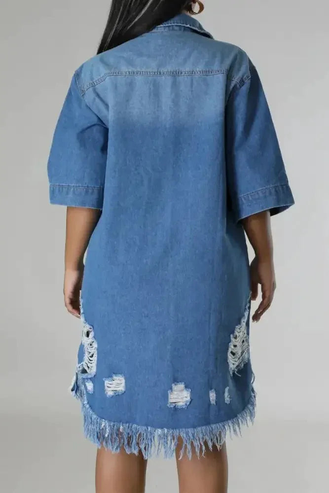 Distressed Raw Hem Button Up Denim Dress - Update AvenueDenim Dresses & SkirtsTrendsi100100022316016100100022316016faa77d8f - 8239 - 4092 - 9517 - d945f6048330 - MaxLight