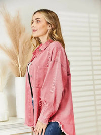 Distressed Raw Hem Denim Jacket - Update AvenueTrendsi100100481830915100100481830915ee80e90975bb45e3b18444c6b7bead28 - MaxBlush Pink