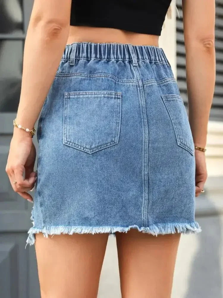 Distressed Raw Hem Denim Skirt - Update AvenueDenim Dresses & SkirtsTrendsi1001008189610411001008189610413a55c42c - 8c3a - 4c64 - a9bd - 8d65b5aecd74 - MaxDusty Blue