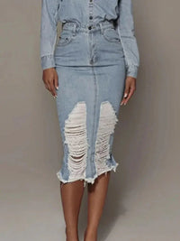 Distressed Slit Denim Skirt - Update AvenueDenim Dresses & SkirtsTrendsi100100853897663100100853897663eb208260df004a688b8dfa556adcaff4 - MaxLight
