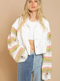 Distressed Striped Long Sleeve Denim Jacket - Update AvenueTrendsi10010028284545910010028284545954ef1b937b204c8b8f90ced767299643 - MaxWhite