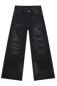 Distressed Wide Leg Jeans - Update AvenueTrendsi100400963963864100400963963864Distressed Wide Leg JeansMedium