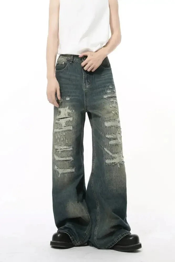 Distressed Wide Leg Jeans - Update AvenueTrendsi100400963963864100400963963864Distressed Wide Leg JeansMedium