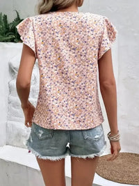 Ditsy Floral Round Neck Cap Sleeve Top - Update AvenueVacation StyleTrendsi1001005937865591001005937865595a6b853c - 5fdc - 4402 - 8edb - 342589040ed5 - MaxPale Blush