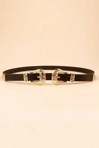 Double Buckle PU Leather Belt - Update AvenueTrendsi100100908332750100100908332750Double Buckle PU Leather BeltBlack