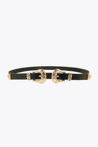 Double Buckle PU Leather Belt - Update AvenueTrendsi100100908332750100100908332750Double Buckle PU Leather BeltBlack