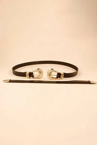 Double Buckle PU Leather Belt - Update AvenueTrendsi100100908332750100100908332750Double Buckle PU Leather BeltBlack