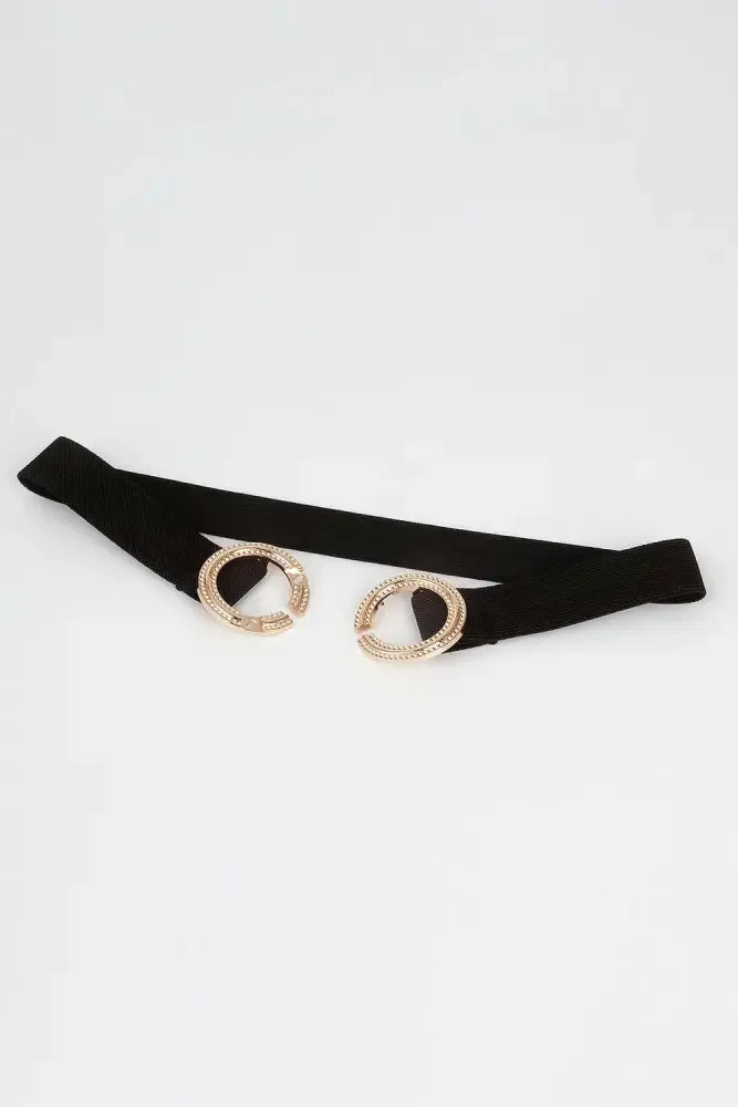 Double Hoop Buckle Elastic Belt