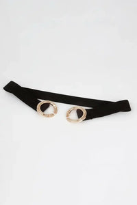 Double Hoop Buckle Elastic Belt
