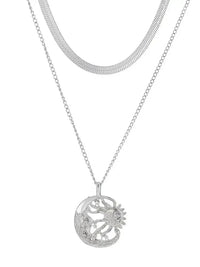 Double Layer Sun Moon Necklace