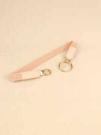 Double Ring Buckle Elastic PU Belt