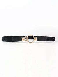 Double Ring Buckle Elastic PU Belt