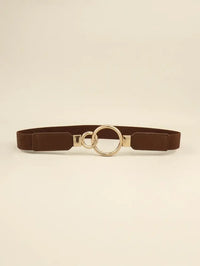 Double Ring Buckle Elastic PU Belt