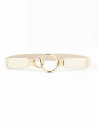 Double Ring Buckle Elastic PU Belt