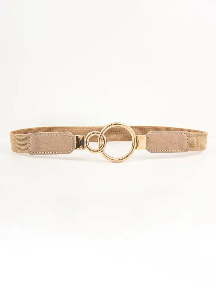 Double Ring Buckle Elastic PU Belt