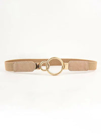 Double Ring Buckle Elastic PU Belt