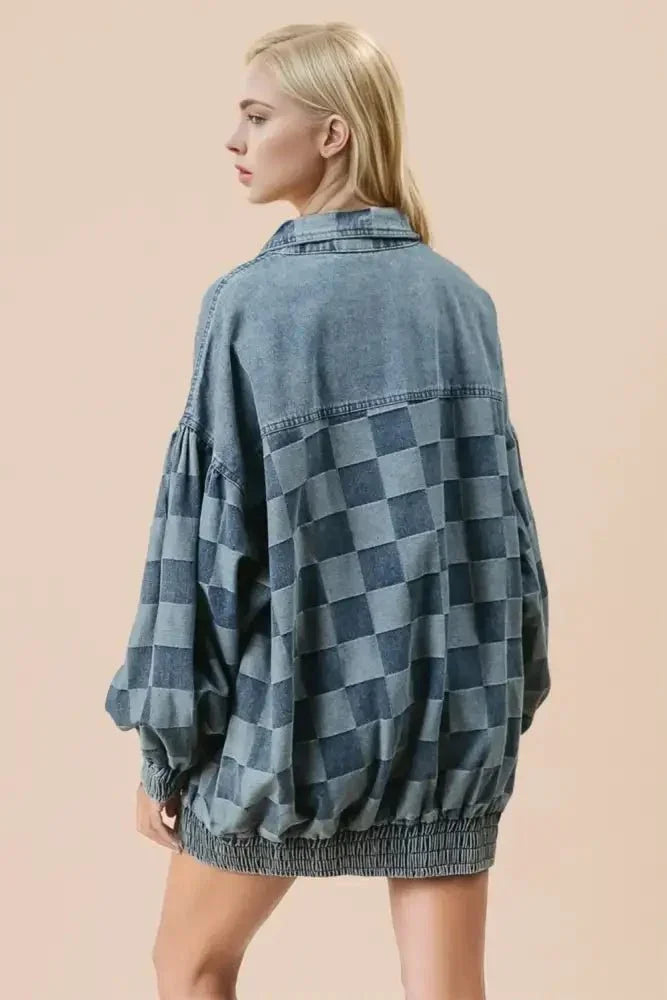 Double Take Checkered Button Up Denim Jacket - Update AvenueTrendsi10010087410162910010087410162989c920dd - f3ff - 4d89 - 8188 - dbc1e898d516 - MaxMedium