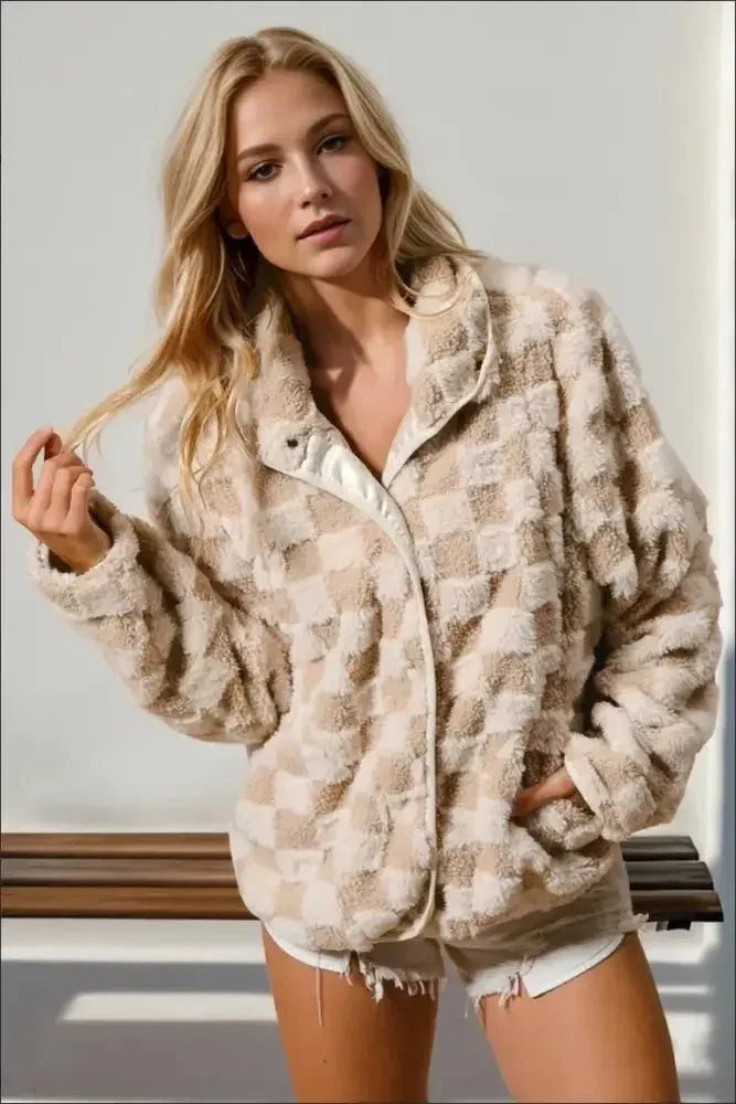 Double Take Checkered Long Sleeve Fuzzy Jacket - Update AvenueTrendsi1001005436713941001005436713942af3324d - 3e9e - 439b - 8fc2 - 153c763bb3c5 - MaxDust Storm