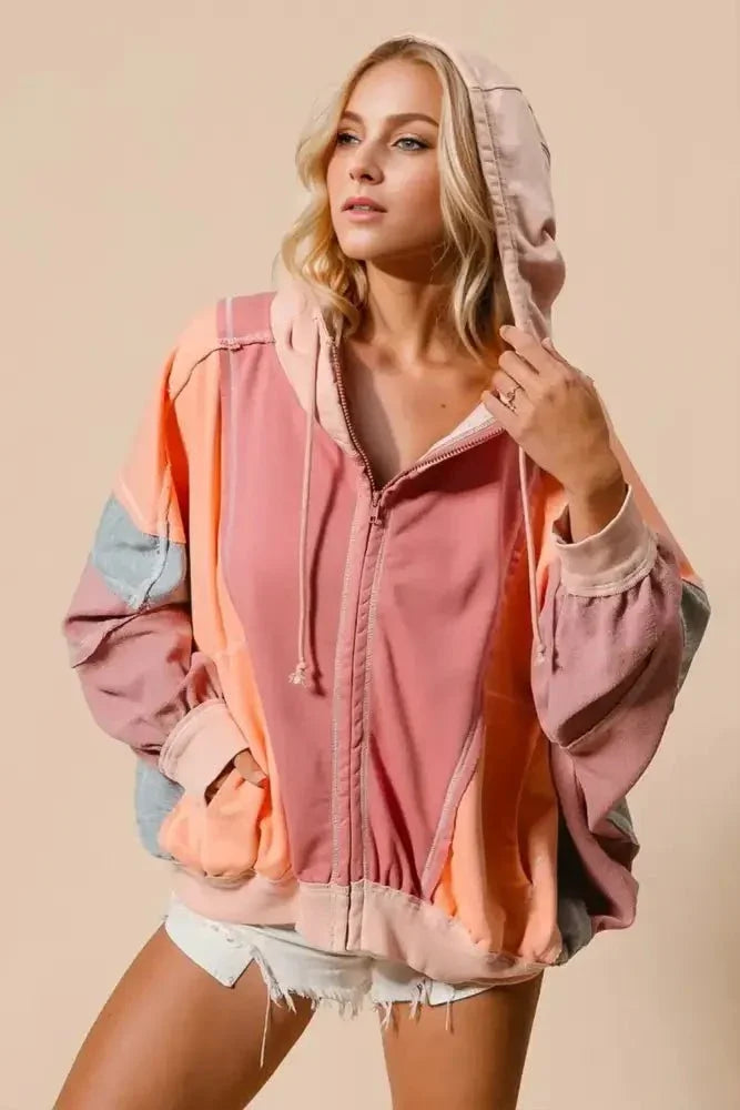 Double Take Full Size Color Block Zip Up Hoodie - Update AvenueVacation StyleTrendsi1001001665013571001001665013576afeea38 - e7ee - 4638 - 86ad - 893ac8cc4d3a - MaxBurnt Coral