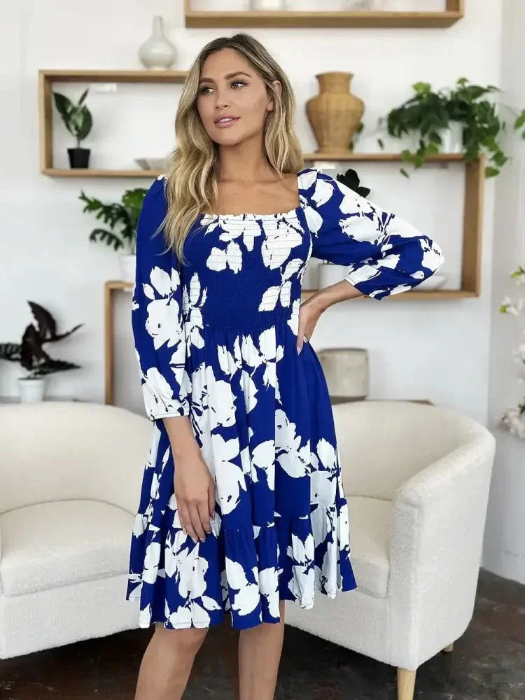 Double Take Full Size Floral Ruffle Hem Smocked Dress with Pockets - Update AvenueVacation StyleTrendsi100100451787879100100451787879e82bc036 - c4e7 - 4ece - b6cc - b025a5aeb632 - MaxRoyal Blue