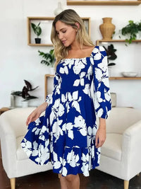 Double Take Full Size Floral Ruffle Hem Smocked Dress with Pockets - Update AvenueVacation StyleTrendsi100100451787879100100451787879c66245b1 - 62e2 - 4df9 - 8ece - a4c8769aeb63 - MaxRoyal Blue