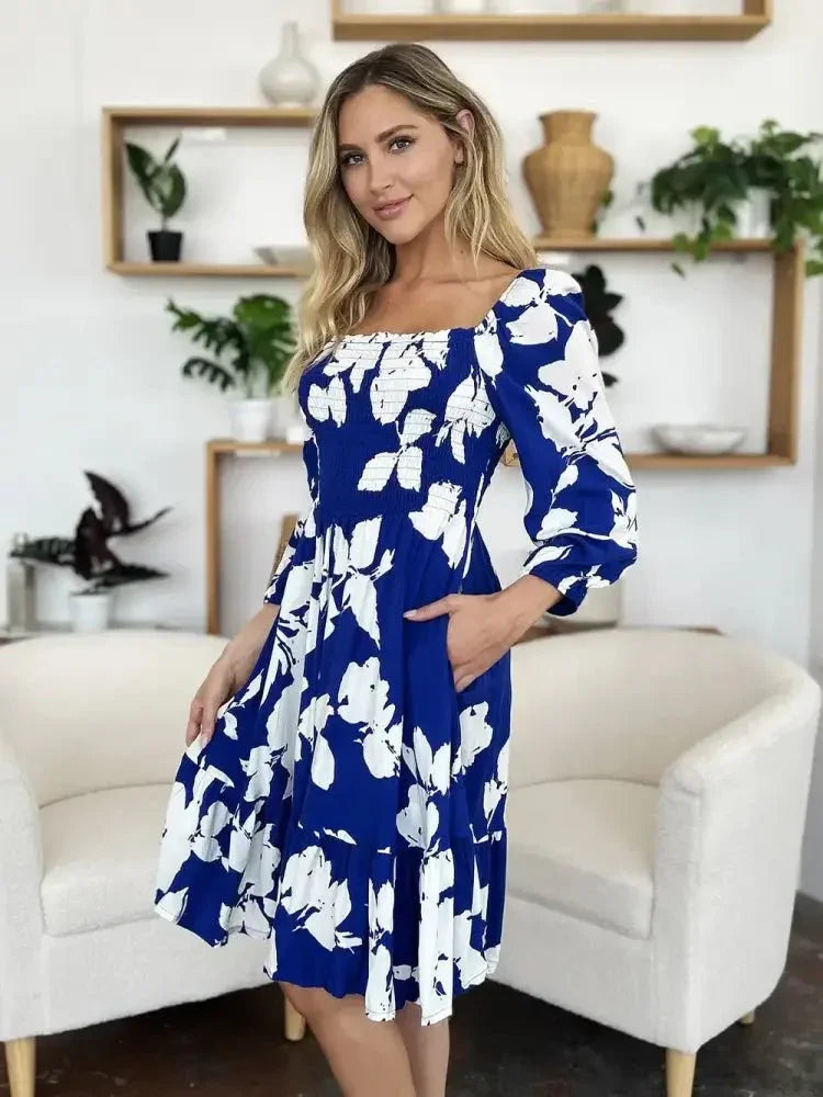 Double Take Full Size Floral Ruffle Hem Smocked Dress with Pockets - Update AvenueVacation StyleTrendsi100100451787879100100451787879e4abcc1b - 1585 - 418f - 8fef - ad1f87e3935f - MaxRoyal Blue