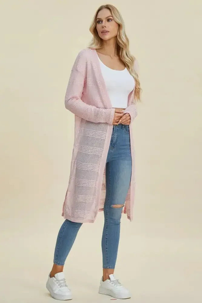 Double Take Full Size Open Front Longline Cardigan - Update AvenueVacation StyleTrendsi100100430671900100100430671900a2fabbe1 - c83c - 450d - a289 - 7a2047e69a86 - MaxBlush Pink