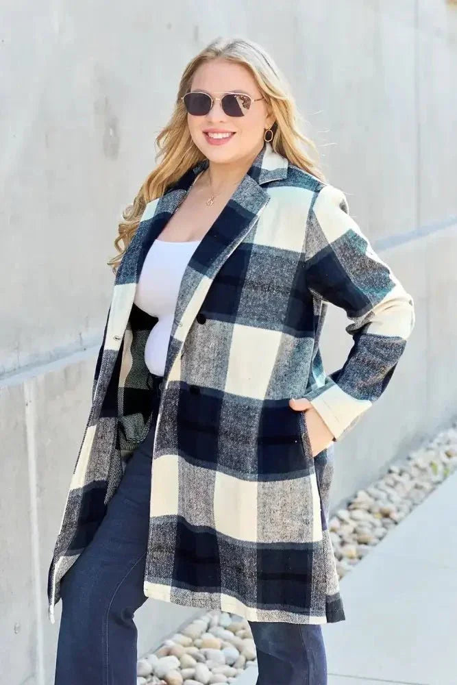 Double Take Full Size Plaid Button Up Lapel Collar Coat - Update AvenueTrendsi1001005130502451001005130502452a59e565 - 5ff1 - 4988 - 9e23 - 6ac38552873c - MaxPeacock Blue