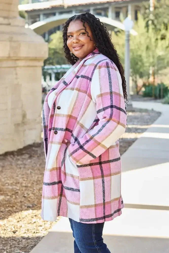 Double Take Full Size Plaid Button Up Lapel Collar Coat - Update AvenueTrendsi10010051305432310010051305432333bec4e977af4e469178bfa88dc2e55e - MaxCarnation Pink