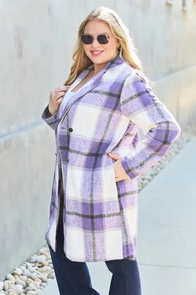 Double Take Full Size Plaid Button Up Lapel Collar Coat - Update AvenueTrendsi1001005130559271001005130559270abafbf6 - f0a8 - 40d0 - 9c29 - 275ebc789092 - MaxViolet