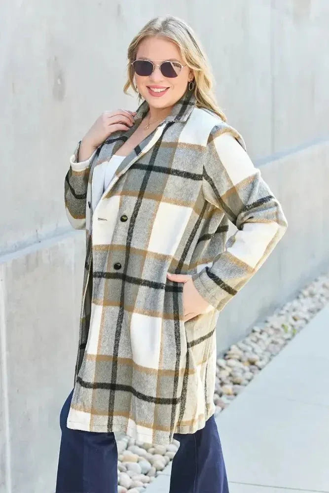 Double Take Full Size Plaid Button Up Lapel Collar Coat - Update AvenueTrendsi1001005130592521001005130592527abf7a41 - c89b - 415e - b73b - 1ca22ea397b6 - MaxLondon Plaid