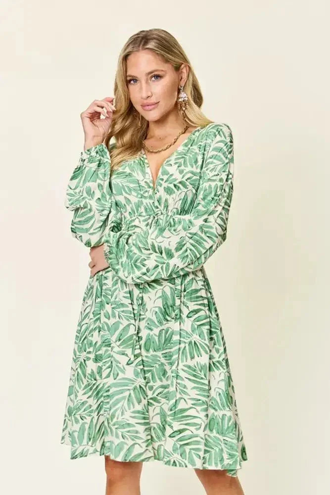 Double Take Full Size Printed Ruched Balloon Sleeve Dress - Update AvenueVacation StyleTrendsi1001006778031641001006778031643df30454 - 3447 - 44ec - 914d - 2341d19f5692 - MaxLight Green