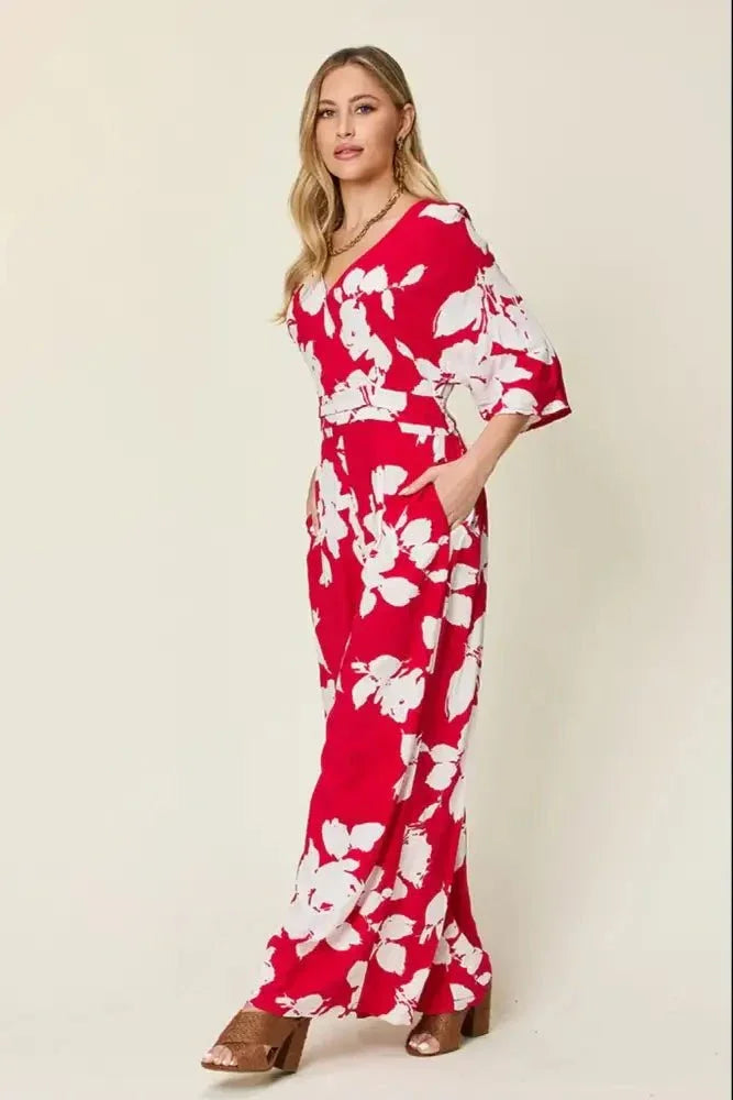 Double Take Full Size Printed Tie Back Wide Leg Jumpsuit - Update AvenueBoho VibesTrendsi100100373281321100100373281321be303209 - 13d1 - 4b90 - a384 - a6c0814a8854 - MaxDeep Rose