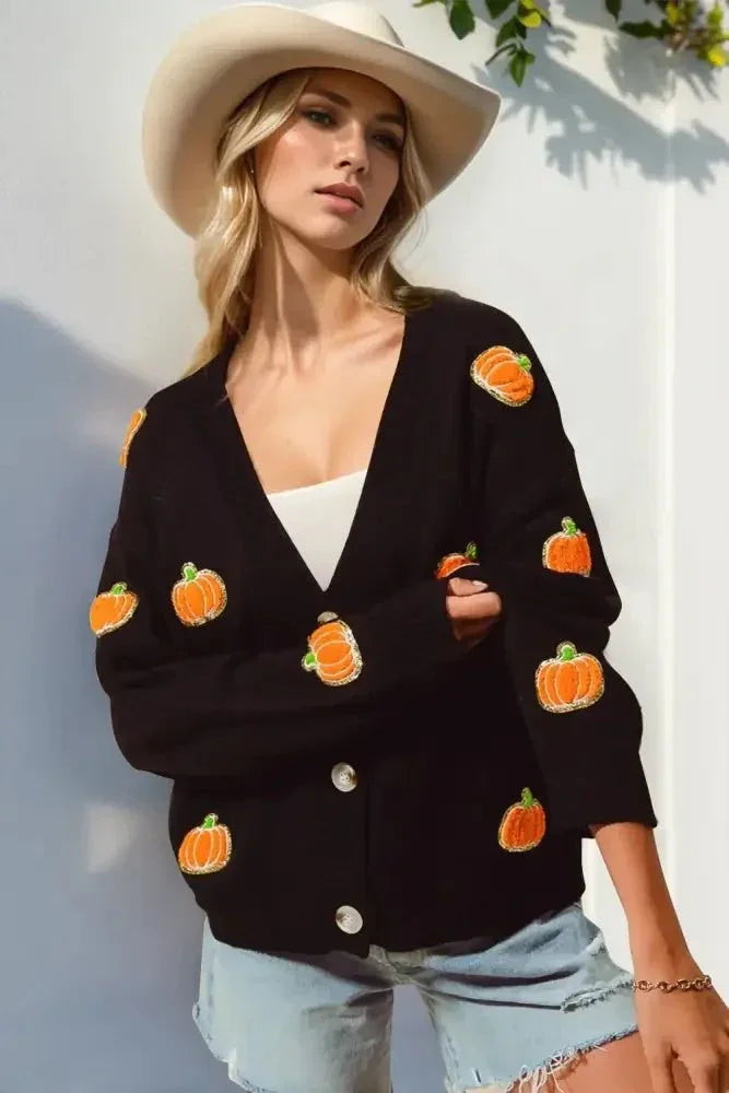 Double Take Full Size Pumpkin Button Up Long Sleeve Cardigan - Update AvenueHalloweenTrendsi100100525251618100100525251618dc356c3e - 15ce - 45ad - 8782 - 93206228b05a - MaxBlack