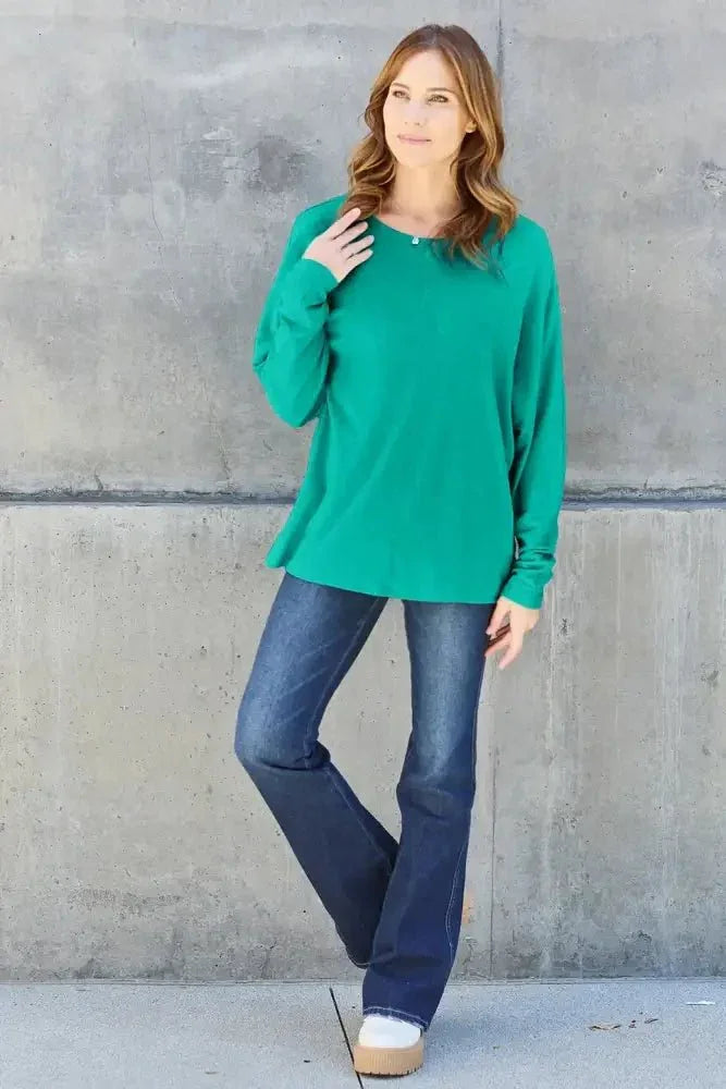 Double Take Full Size Round Neck Long Sleeve T-Shirt - Update AvenueT-ShirtsTrendsi10010197946618210010197946618298be3501 - f9dd - 49c0 - a806 - 1f344d2fcba9 - MaxTurquoise