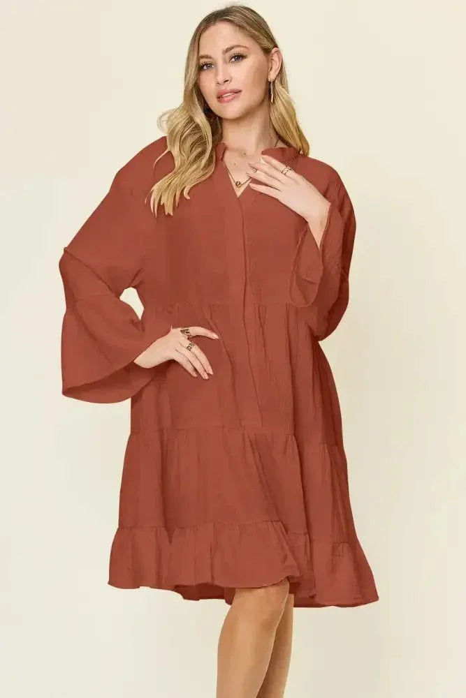 Double Take Full Size Texture Button Up Ruffle Hem Dress - Update AvenueTrendsi100100766015598100100766015598391cc2fd - e8f7 - 49f0 - 91e9 - d6f380c4b07f - MaxRust