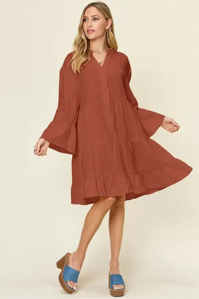 Double Take Full Size Texture Button Up Ruffle Hem Dress - Update AvenueTrendsi1001007660155981001007660155982099b010 - 73d9 - 4acf - a3b3 - c16320eb403d - MaxRust