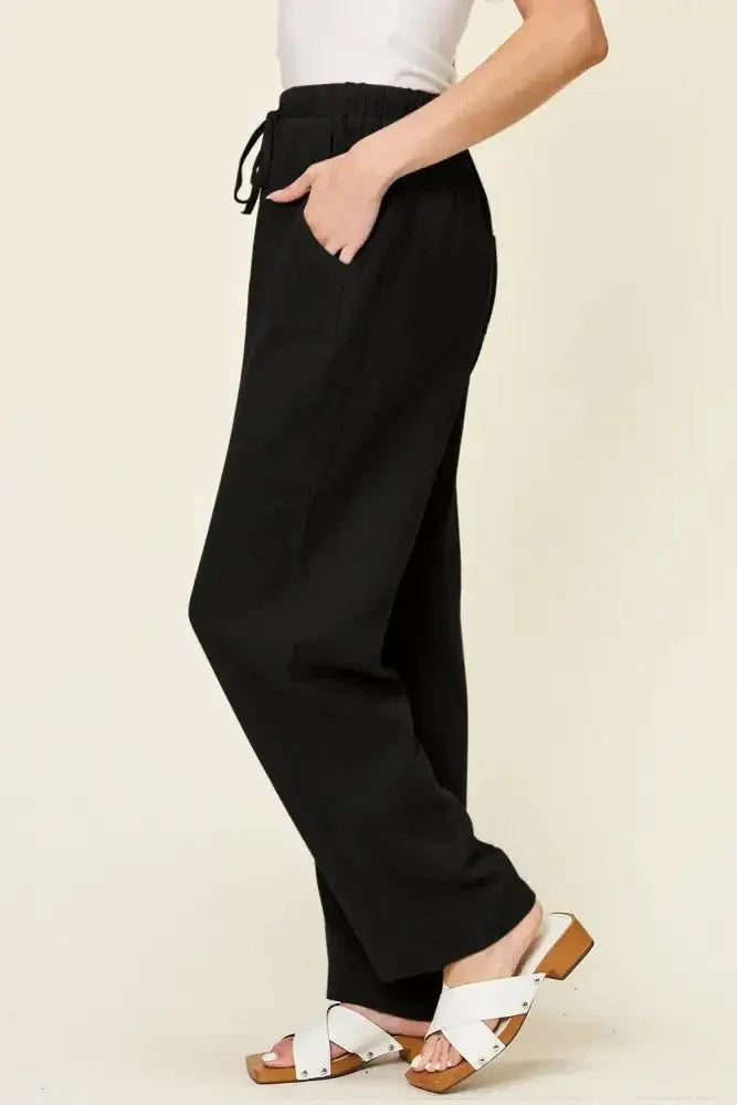 Double Take Full Size Texture Drawstring Straight Pants - Update AvenueDaily EssentialsTrendsi100100209241669100100209241669194f9462 - 0d38 - 4259 - a2cb - cbce0ae2bf79 - MaxBlack