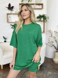 Double Take Full Size Texture Round Neck Drop Shoulder T-Shirt and Shorts Set - Update AvenueDaily EssentialsTrendsi10010067381317810010067381317823d46c60 - 6cdd - 45dc - ab9e - 1a629c0df374 - MaxMid Green