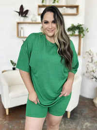 Double Take Full Size Texture Round Neck Drop Shoulder T-Shirt and Shorts Set - Update AvenueDaily EssentialsTrendsi10010067381317810010067381317893b83ee1 - 14f4 - 4922 - a73d - 1fe66dba99d7 - MaxMid Green