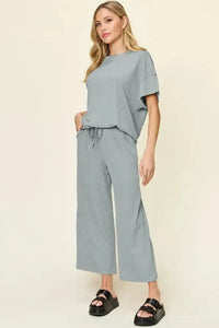 Double Take Full Size Texture Round Neck Short Sleeve T-Shirt and Wide Leg Pants - Update AvenueVacation StyleTrendsi100100918001387100100918001387f3a42cb9 - da74 - 4cd5 - 8b36 - 714a9a83fc4a - MaxCloudy Blue