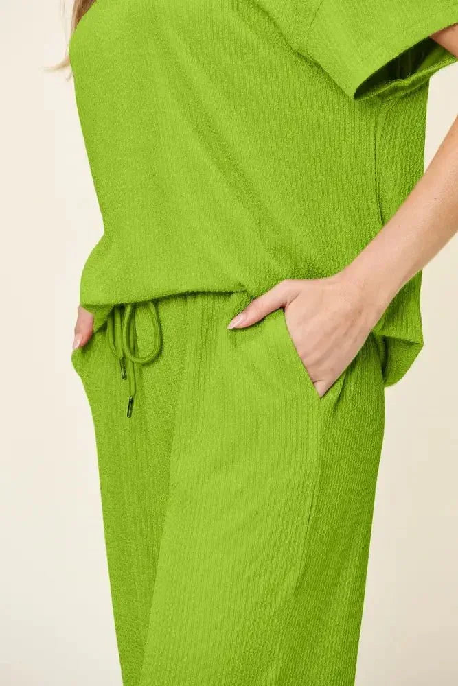 Double Take Full Size Texture Round Neck Short Sleeve T-Shirt and Wide Leg Pants - Update AvenueVacation StyleTrendsi1001009180037331001009180037338ffc976f - 6622 - 4748 - be33 - d690ecd5f33a - MaxLime
