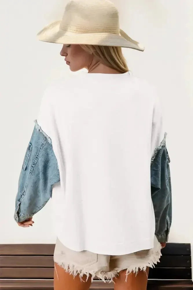Double Take Raw Edge Star Contrast Sweatshirt - Update AvenueHonor the Stars and StripesTrendsi1001002439574001001002439574009bc917a5 - 9d75 - 4587 - bba2 - b49f4baaf6cc - MaxWhite