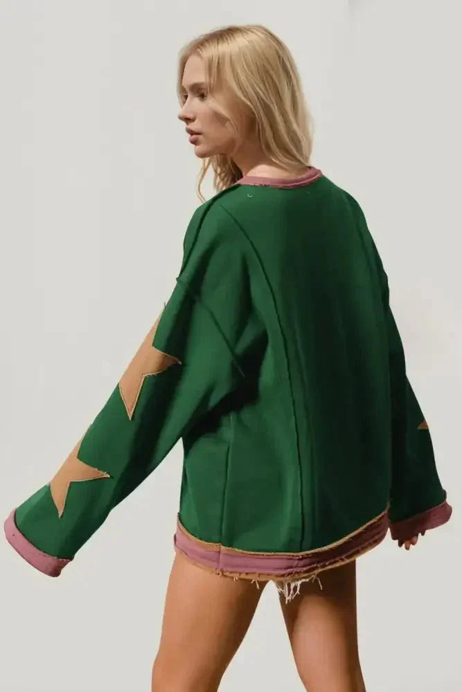 Double Take Star Patched Long Sleeve Sweatshirt - Update AvenueHonor the Stars and StripesTrendsi100100534302170100100534302170543ef71b - dfd6 - 4c24 - a436 - bdce0a71e166 - MaxDark Green