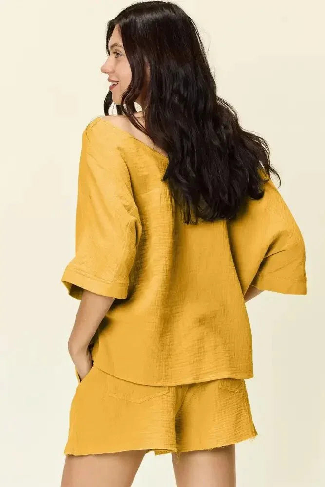 Double Take Texture Half Sleeve T-Shirt and Drawstring Shorts Set - Update AvenueTrendsi100100155634322100100155634322d4d6b952 - a6b4 - 46bc - 8db9 - c97eb1ad90b9 - MaxGold