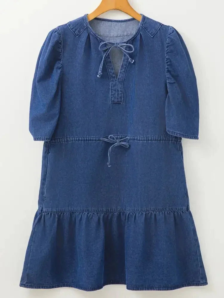 Drawstring High Waist Puff Sleeve Denim Mini Dress - Update AvenueDenim Dresses & SkirtsTrendsi10010055354870710010055354870728d4580d2e7d40bdb3d088642bb7d046 - Max - OriginNavy