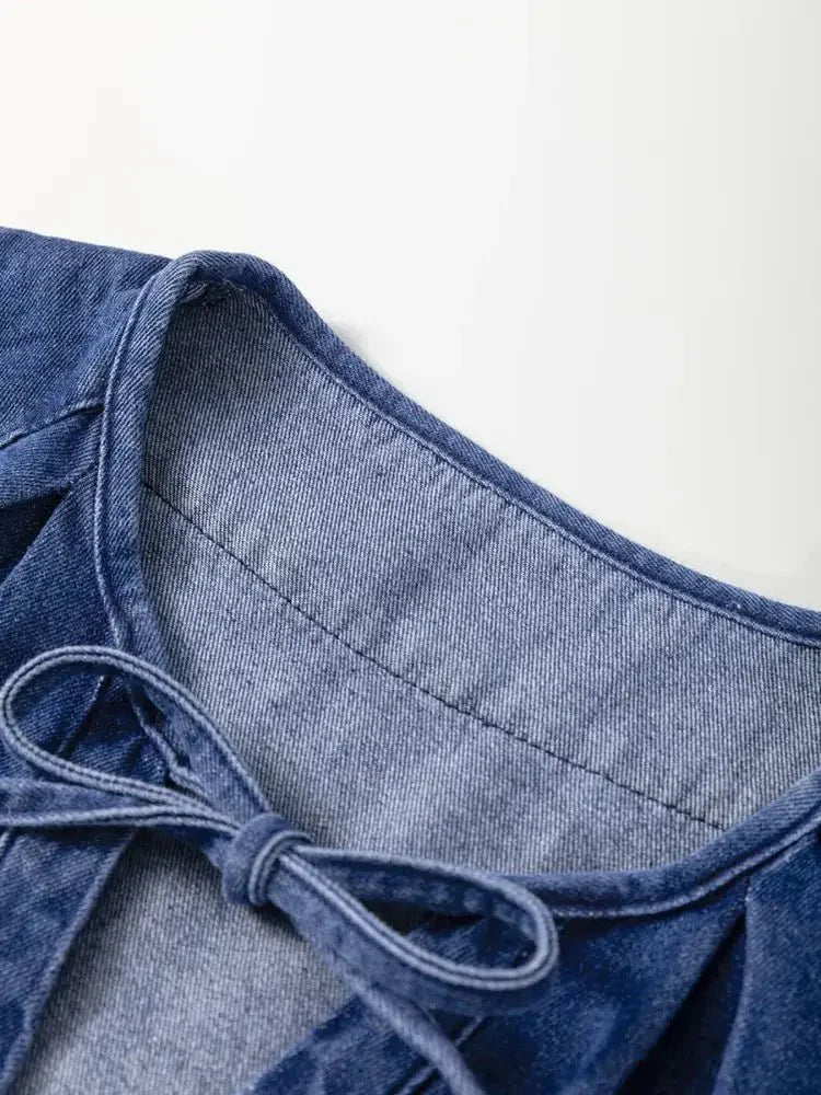 Drawstring High Waist Puff Sleeve Denim Mini Dress - Update AvenueDenim Dresses & SkirtsTrendsi100100553548707100100553548707ecbefbb6f30d4837ac4810bb683c389c - Max - OriginNavy